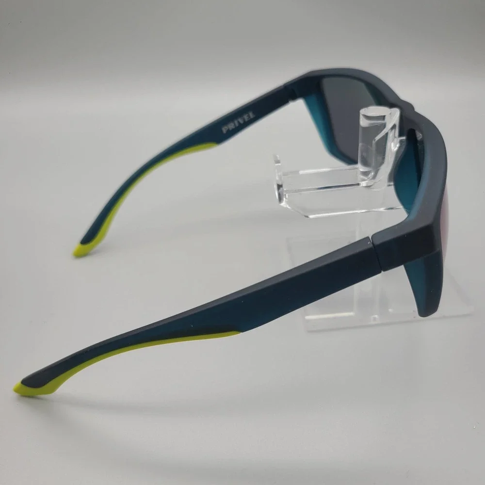 Privel PMX006 Sport Sunglasses Neon Yellow Polarized Green Mirror Lens